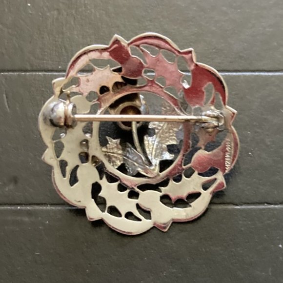 Vintage Celtic mizpah brooch (amethyst glass stone) - Picture 4 of 5